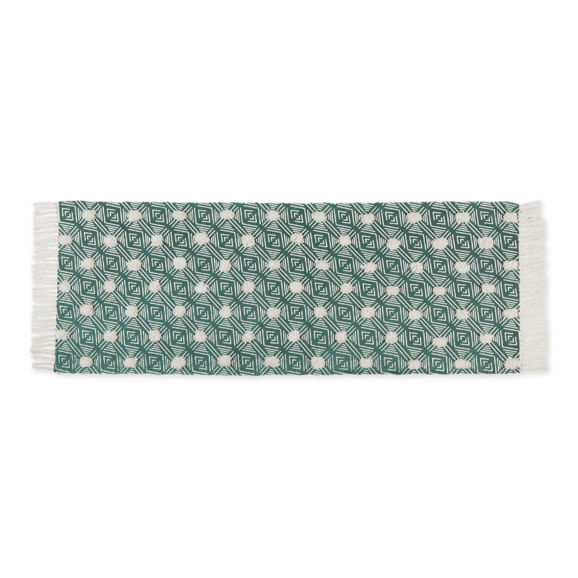 DII® Diamond Printed Off-White Hand-Loomed Shag Rug Runner 2ft. x 6ft